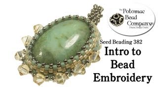 Intro to Bead Embroidery DIY Jewelry Making Tutorial by PotomacBeads [upl. by Edora]