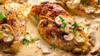 PanFried Chicken in a Creamy White Wine amp Garlic Sauce [upl. by Artenak]