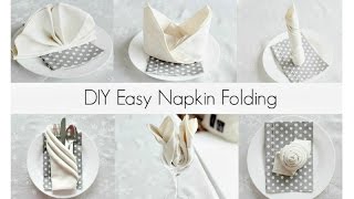 EASY Napkin Folding Tutorials for beginners [upl. by Colton]