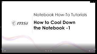 MSI® HOWTO cool down your notebook by using Fan Settings [upl. by Wendie]