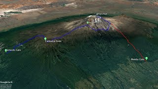 Mt Kilimanjaro  Lemosho Route  Map Overview [upl. by Ardnoid]