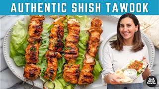 AUTHENTIC Lebanese Chicken Kabobs  Shish Tawook [upl. by Nahguav884]