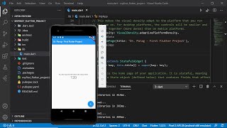 Create Edit amp Test First Flutter Project with Visual Studio Code Demo with Installation of VS Code [upl. by Cale18]