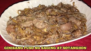 Puso Ng Saging With Sotanghon  with SHOUTOUT  How To Cook Banana Heart [upl. by Ehpotsirhc753]