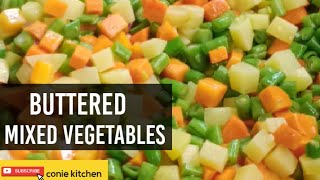 Buttered Mixed Vegetables  Side dish Easy to follow recipe [upl. by Cartwell372]