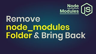 Remove Node Modules amp Bring Back  Removal Command via NPM [upl. by Sydelle626]