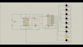 LEDs chaser with 555 and 4017 ICs Proteus 8 [upl. by Yenreit185]