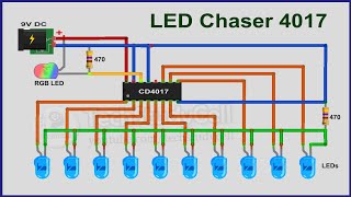 How to make LED Chaser circuit with only 4017 IC [upl. by Leandra]