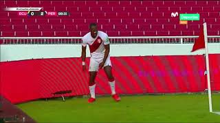 Perú vs Ecuador el GOLAZO de Advíncula tras pase gol de Lapadula  Clasificatorias Qatar 2022 [upl. by Sinnek410]