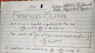 Series Solution  Frobenius Method BTech 1st Year [upl. by Puna307]