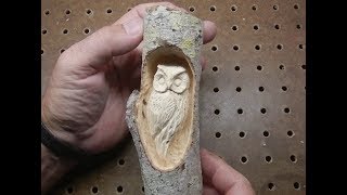 Carving a small Owl with Foredom and Dremel [upl. by Tneciv]