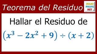 TEOREMA DEL RESIDUO  Ejercicio 1 [upl. by Tobe]