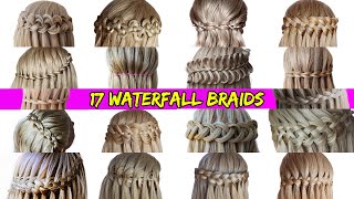 17 WATERFALL BRAIDS  From BASIC to COMPLICATED by Another Braid [upl. by Eimmit]