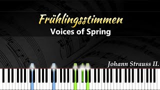 Frühlingsstimmen quotVoices of Springquot Op 410  Johann Strauss II  Piano Tutorial [upl. by Austreng]