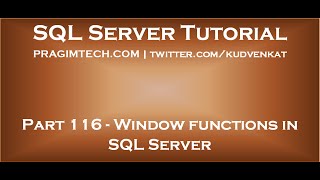 Window functions in SQL Server [upl. by Paulette106]