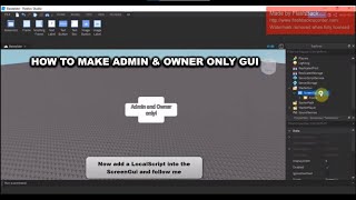 How to make an Admin GUI  Roblox Studio 2021 [upl. by Olsen]