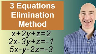 Solving Systems of 3 Equations Elimination [upl. by Farnsworth]