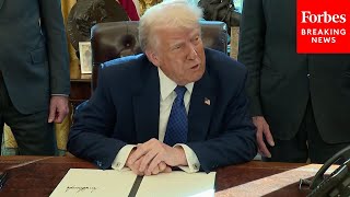 NEW Trump Signs Multiple Executive Orders While Taking Questions From Reporters [upl. by Zorah239]