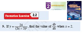 Differentiation formative exercise 22 Q9 pembezaan latihan formatif 22 form 5 kssm textbook spm [upl. by Angelika]