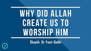 If Allah Is Almighty Why Did He Create Us To Worship Him  Shaykh Dr Yasir Qadhi [upl. by Rise]