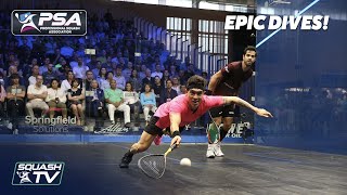 Squash 10 EPIC DIVES from the PSA World Tour [upl. by Lilybelle627]