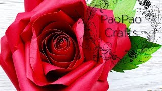 🌹Rosa de papel  Flores de papel  Moldes GRATIS  How to make paper rose  Paper flowers [upl. by Rednazxela]