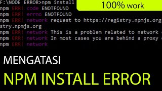 Mengatasi NPM INSTALL yang Error [upl. by Ainival]