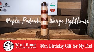 Woodturning Maple Padauk amp Wenge Lighthouse [upl. by Eniagrom823]