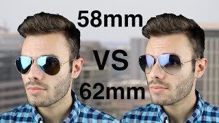 RayBan Aviator 58mm vs 62mm Size Comparison [upl. by Alahc11]