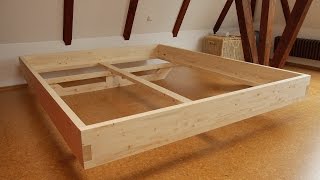 DIY MassivholzBett selber bauen [upl. by Ekram]