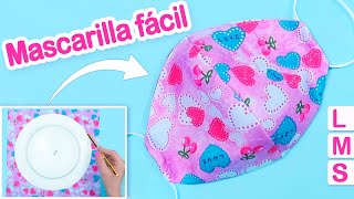 COMO HACER MASCARILLAS DE TELA FACIL Tapabocas Cubrebocas Barbijos [upl. by Eniawtna]