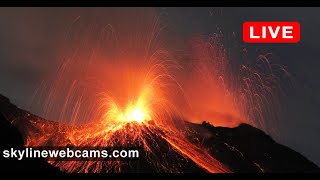 🔴 Recorded live footage from Volcano Stromboli  Sicily  Live Cameras from the world [upl. by Eirallam]