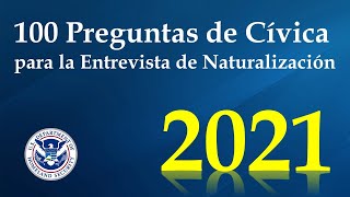 Examen de Ciudadanía Americana 2021  100 Preguntas y Repuetas [upl. by Ehgit599]