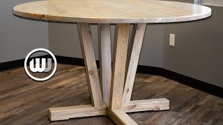 How to Build a Round Pedestal Dining Table  Plan Available [upl. by Joycelin597]