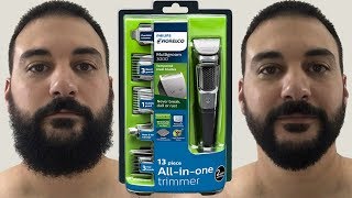 Beard Trimming  Philips Norelco Multigroom 3000  Model MG3750 [upl. by Eigram939]