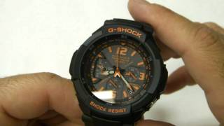 Casio GShock GW3000B1A Aviator Watch Detailed Review and Walkthrough [upl. by Cecil]