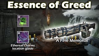 Destiny 2 Shadowkeep  Essence of Greed  Ethereal Charms Location  A Fine Memorial Guide [upl. by Frazier169]