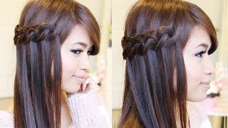 Knotted Loop Waterfall Braid Hairstyle  Hair Tutorial [upl. by Hesta]