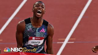 Erriyon Knighton ends Fred Kerleys win streak takes home 200m national title at 19  NBC Sports [upl. by Attolrac]