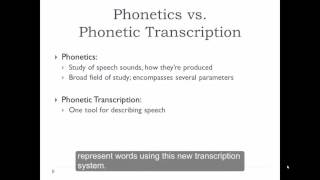 Phonology and Phonetic Transcription Part 1 Introduction [upl. by Nicki]