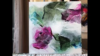 Abstract Painting Techniques using Acrylics Timelapsed Demonstration [upl. by Razec]