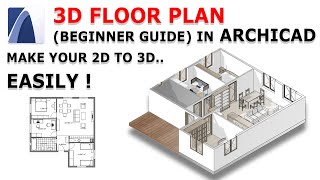 ARCHICAD 23 Tutorial 5 3D FLOOR PLAN [upl. by Enneillij400]