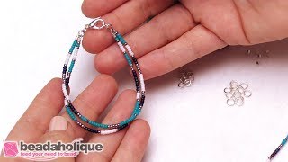 How to Make a Simple Beaded Friendship Bracelet [upl. by Septima]