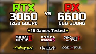 RTX 3060 vs RX 6600  16 Games Tested  Biggest Comparison [upl. by Wollis131]