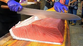 The Sharpest Knife Cuts Giant Bluefin Tuna Like Butter  Luxurious Sashimi and Steaks [upl. by Aydiv599]