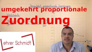 umgekehrt proportionale Zuordnung  Mathematik  Lehrerschmidt [upl. by Eillil]