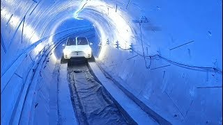 Elon Musk shows off highspeed tunnel beneath Los Angeles [upl. by Aikram]