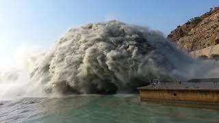 Largest Dam Spillway opening T4 Tarbela [upl. by Roderick850]