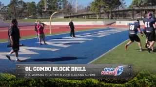 Combo block drill Offensive line [upl. by Wachtel214]