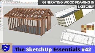 Creating Wood Framing in SketchUp  The SketchUp Essentials 42 [upl. by Darees]